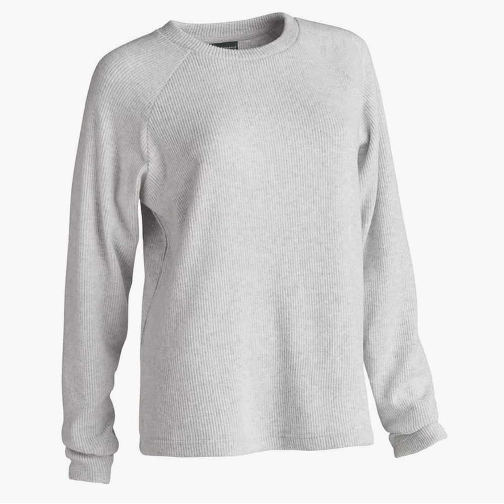 Hammacher Schlemmer Plush Ribbed Loungewear Sweatshirt - XL